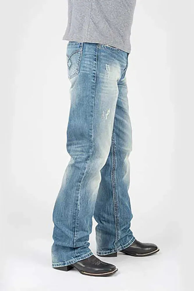 Tin Haul Regular Joe with Grey Diamond Stitch (Light Wash) - Men&