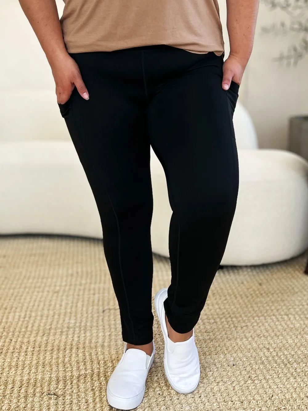 Wide Waistband Sports Leggings For Women Opaque Stretchy Nylon Blend Workout Essential Machine Wash Cold