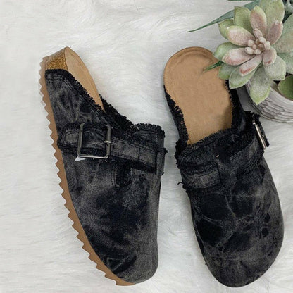 Flat Heel Round Toe Canvas Loafer Women&