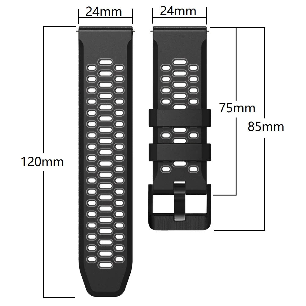 24mm Sport Silicone Strap For Suunto 9 Baro 7 D5 Spartan Sport Smartwatch Replacement Watch band For Spartan Sport Wrist HR/Baro