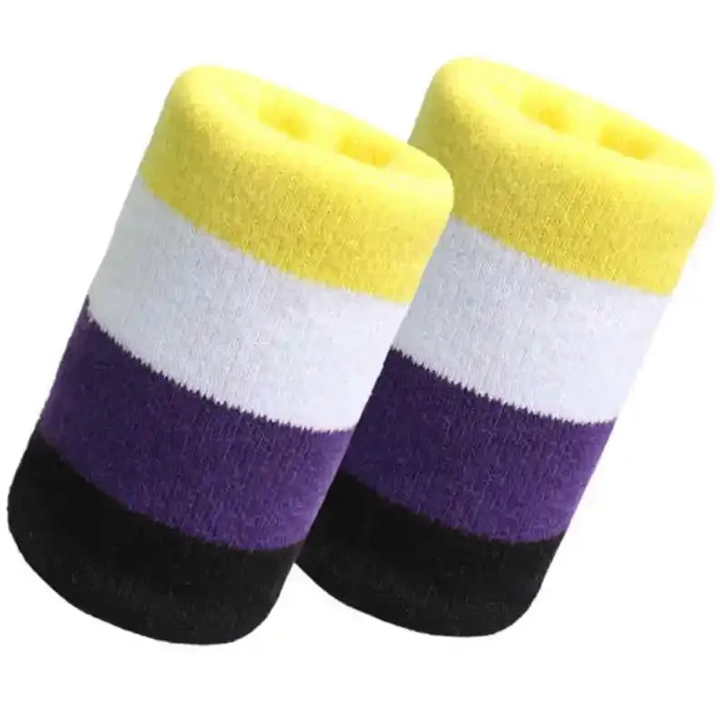 1PC Colorful Striped Sport Wristband Unisex Men Women Cotton Sport Sweatband Wristband Gym Running Sport Safety Wrist Protector