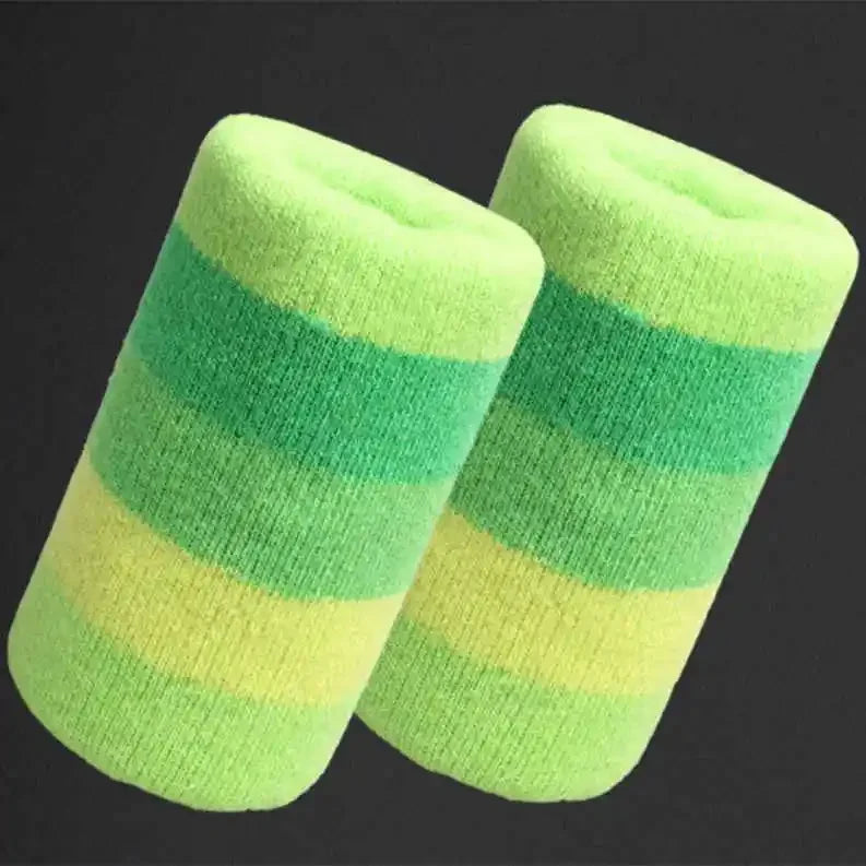 1PC Colorful Striped Sport Wristband Unisex Men Women Cotton Sport Sweatband Wristband Gym Running Sport Safety Wrist Protector