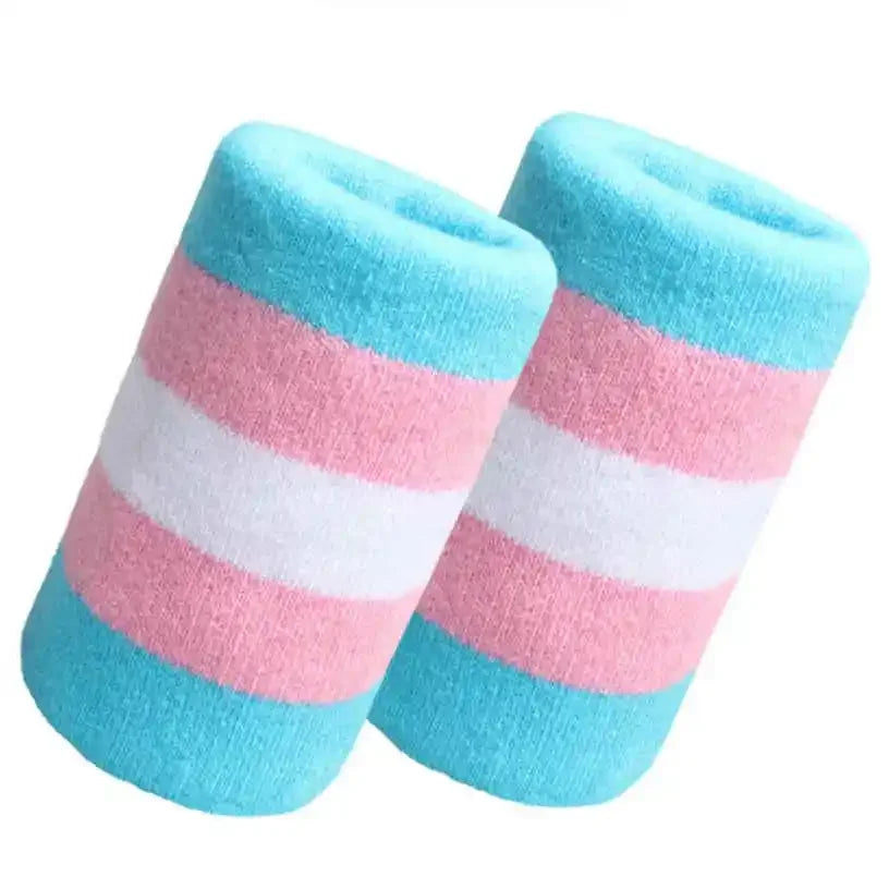 1PC Colorful Striped Sport Wristband Unisex Men Women Cotton Sport Sweatband Wristband Gym Running Sport Safety Wrist Protector