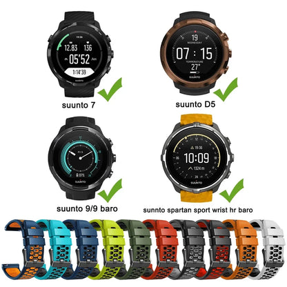 24mm Sport Silicone Strap For Suunto 9 Baro 7 D5 Spartan Sport Smartwatch Replacement Watch band For Spartan Sport Wrist HR/Baro