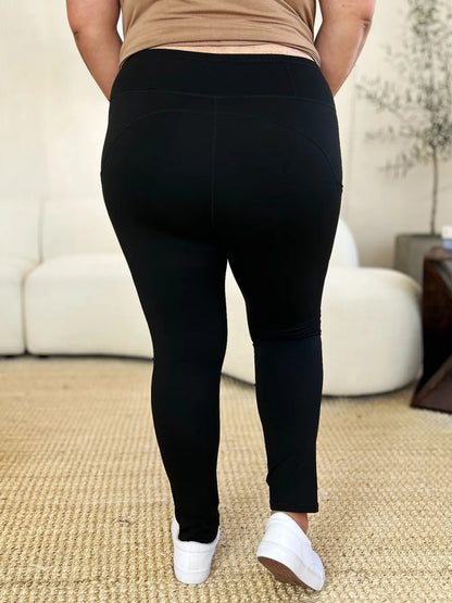 Wide Waistband Sports Leggings For Women Opaque Stretchy Nylon Blend Workout Essential Machine Wash Cold